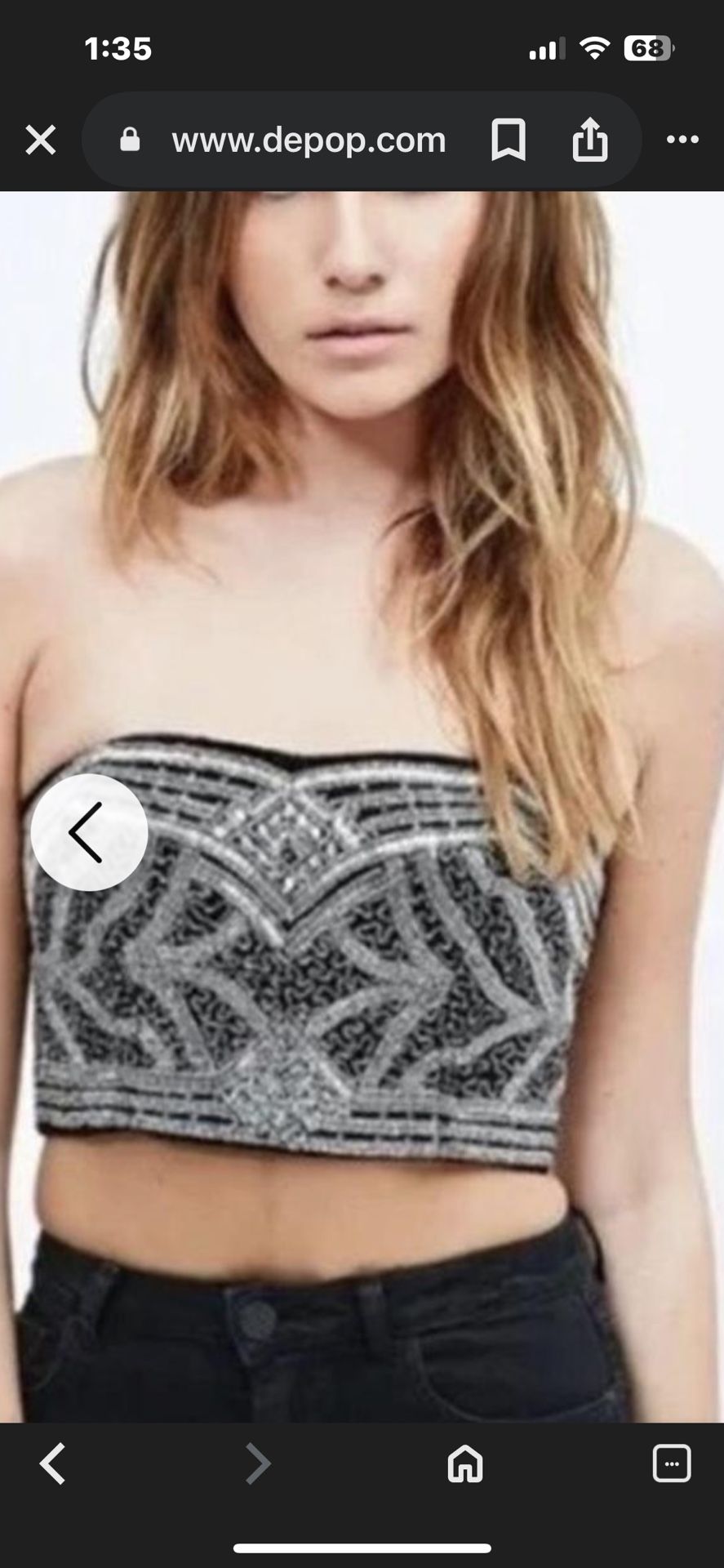 Kimchi Blue Beaded Black Velvet Bustier      Size M Women’s Clothing