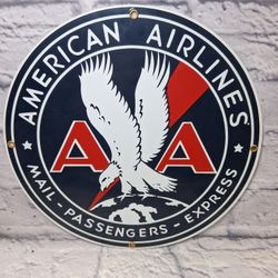 AMERICAN AIRLINES PORCELAIN SIGN 