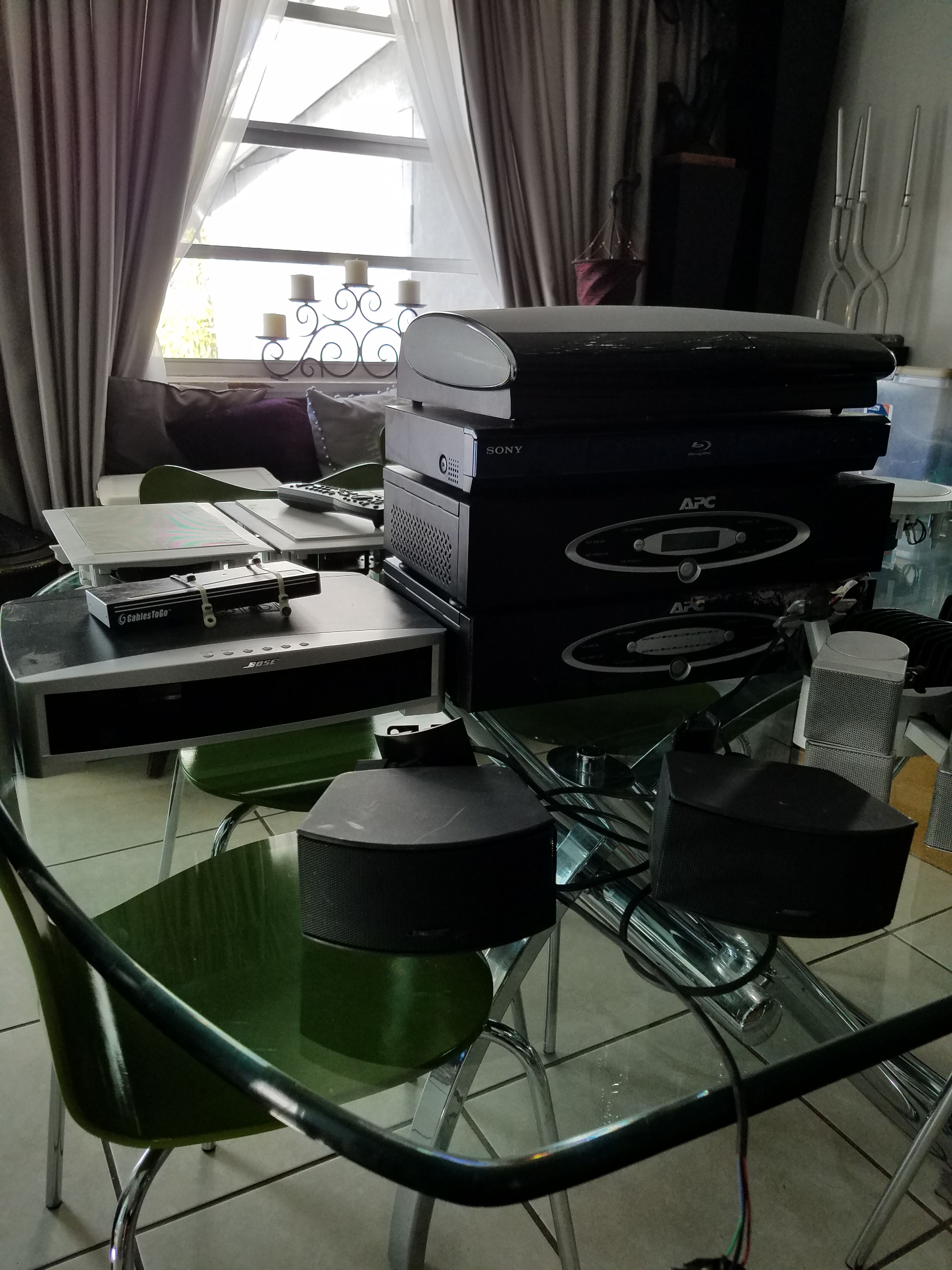 Bose home theater system with all accessories, speakers, remotes, cables. Everything needed