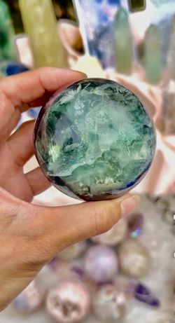 Crystals - (Watermelon Fluorite Sphere)