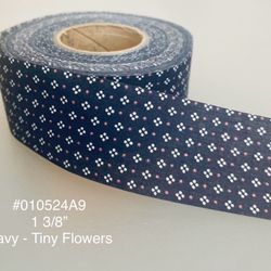 5 Yds of 1 3/8” Vintage Cotton Craft Ribbon W/ Tiny Flowers #010524A9