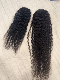 Human hair ponytail
