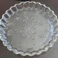 Vintage Quiche Pan Anchor Hocking Savanna -Bake-Dish-Clear Glass Baking Tray 10” must pick up