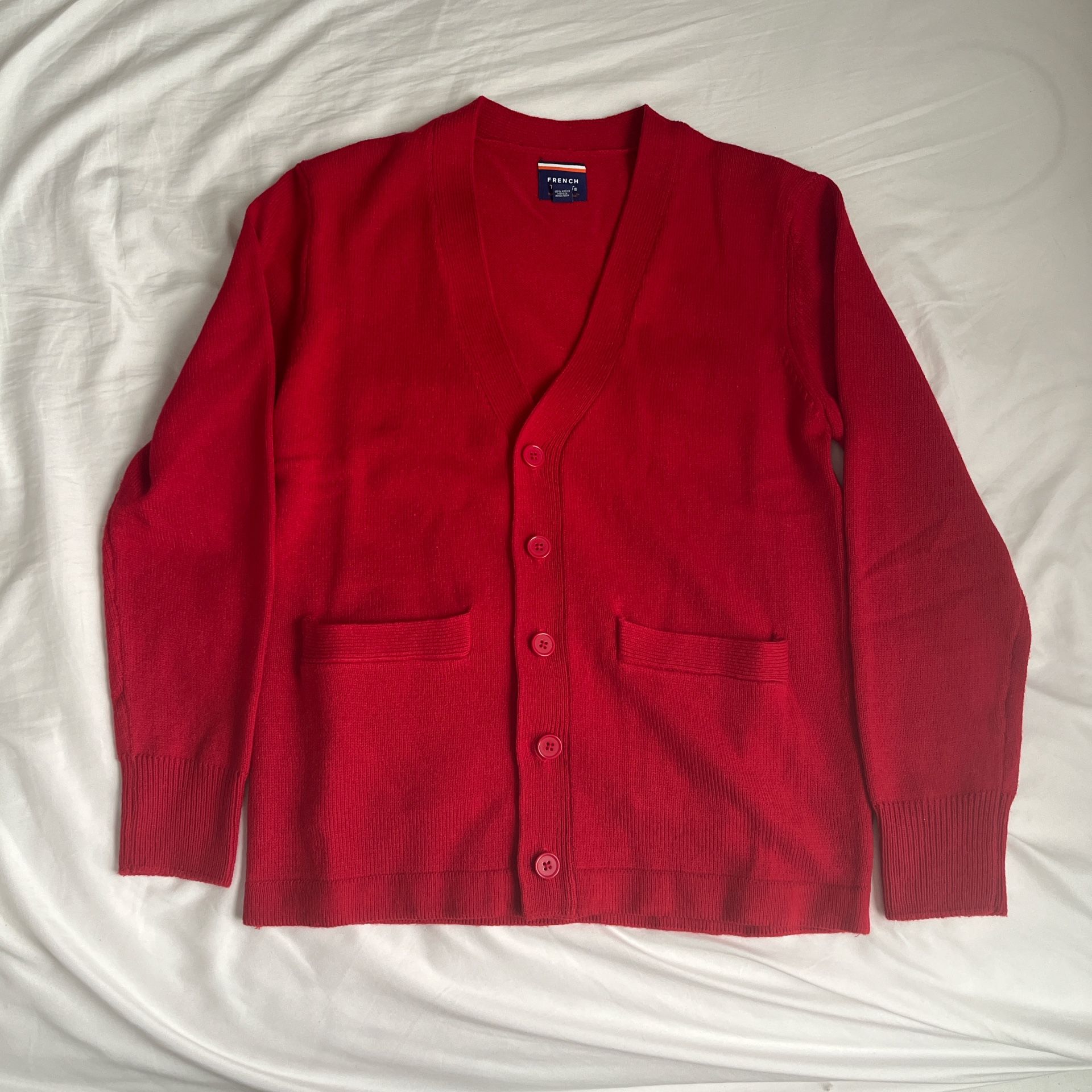 French Toast Red Cardigan for Kids