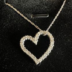 .72 CTW Diamond Heart Necklace With Gold chain