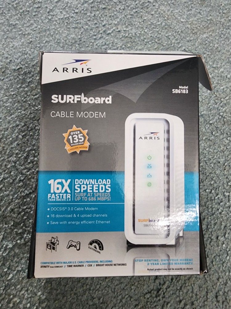Like New in Box ARRIS® Surfboard® SB6183 Cable Modem