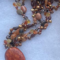 Beautiful Carnelian Agate Health Stone Pendant Necklace