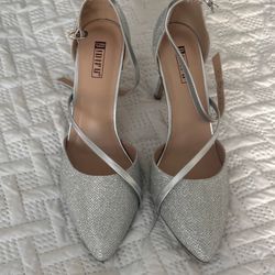 Silver Glitter Stilettos