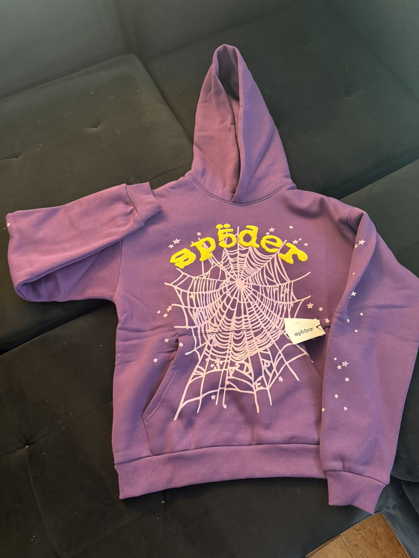 Purple /yellow spider hoodie