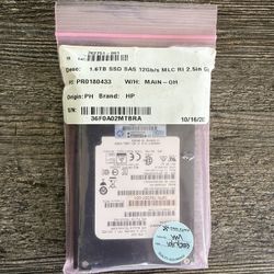 HP 1.6TB Hot-plug SSD with Tray SAS 12Gb/s 2.5-inch SFF