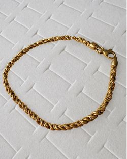 18k yellow solid gold rope bracelet made in Italy