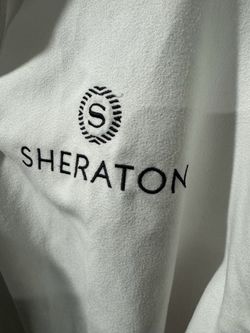 Sheraton embroidered white robe