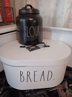 Rea Dunn Bread Box And Flour Canister