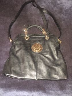 Michael Kors Black Purse with gold chains
