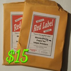 2 packs of 50 RED LABLE Glossy Photo Paper $15
