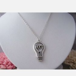 NEW Antique Light Bulb Idea Charm  Necklace 
