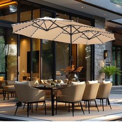 Patio Umbrella with Solar Lights