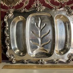 Vintage Silverplate Platter Well & Tree Design 