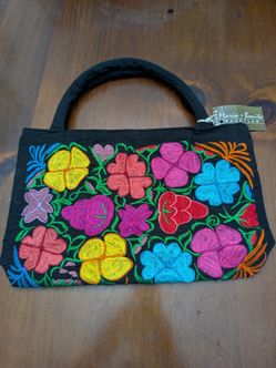 Maria Bonita Mazatlán Embroidered Floral Handbag Purse