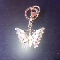 Rhinestone Butterfly Keychain *New* Great Gift