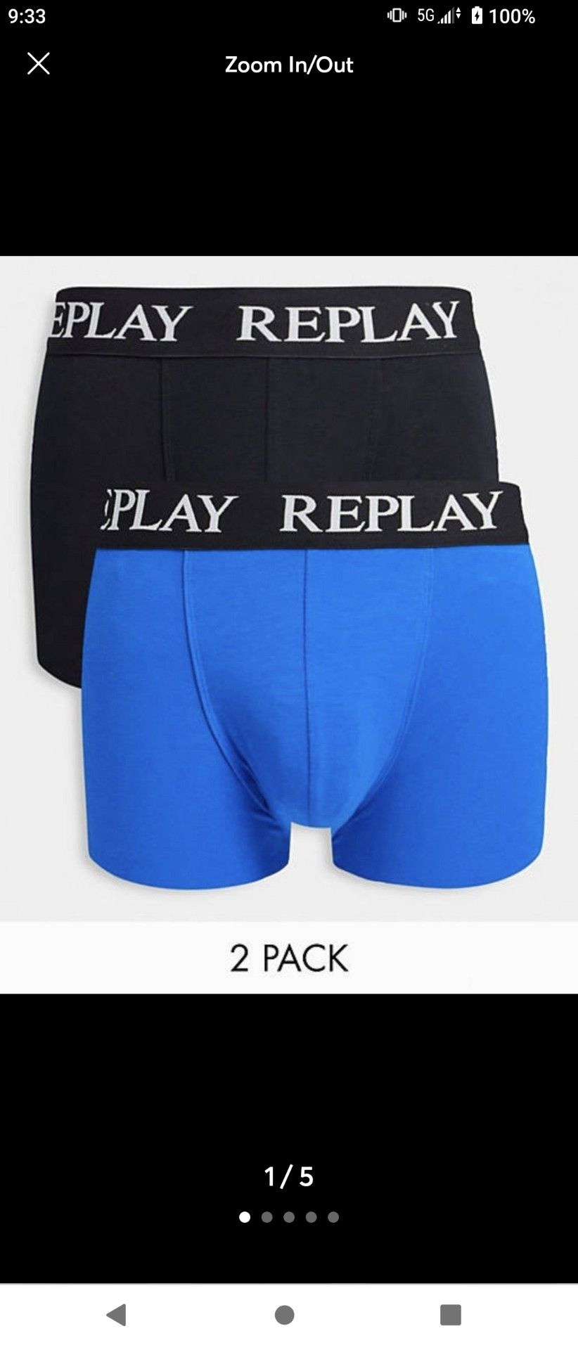Replay basic logo 2 pack trunks Black /Blue Size S / SML
