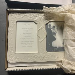NEW Lenox Wedding Promises Double Picture Frame -holds two 5"x7" photos