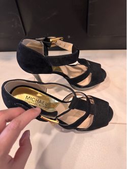 Michael Kors Black Suede Platform Heels Size 6.5M