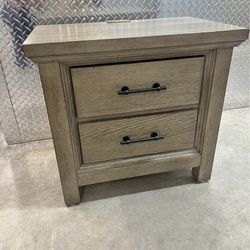 Wood Nightstand with 2 Drawers – Modern Rustic Style