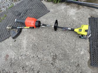 Ryobi combi with trimmer and blower attachments
