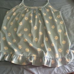 Daisy Print Ruffle Hem Cami Top
