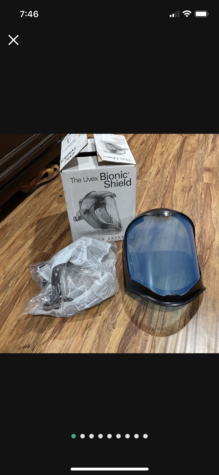 Uvex Bionic Face Shield Helmet Mask Clear Visor Protective Cover Safety Grinding open crushed box as seen in pictures 