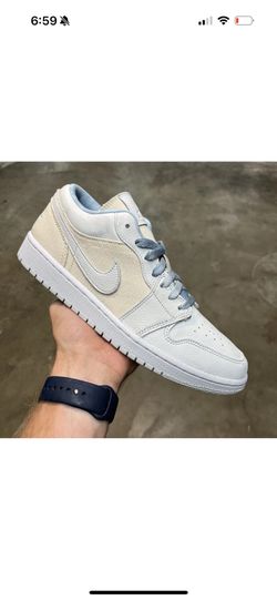 Jordan 1 Lows Canvas Sail Sz 9 Men’s 10.5 Wmns