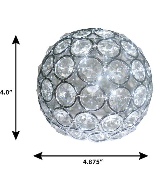 Chrome Crystal Globe Lights Shade 4 By 4.74 Set Of 4