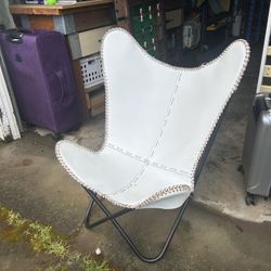 Modern Butterfly Chair – Leather Sling Style