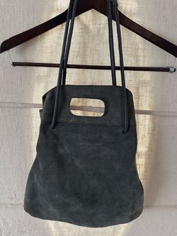 Dark Gray Suede Tote Bag