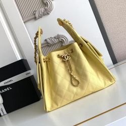 Butter Yellow Hobo Bag With Side Pockets