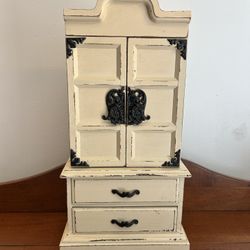 Tabletop Wooden Jewelry Box Storage - just over 18” tall x 9.5” wide x 6.25” depth