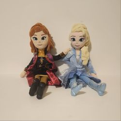 TY Beanie Disney Frozen II Sparkle ELSA ANNA Plush Doll 16” 15” Lot Of 2 Glitter