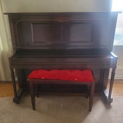 J&C Fischer Player Piano With Music Rolls