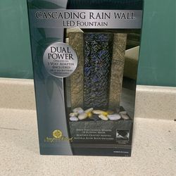 Newport Coast Collection Cascading Rain Wall Water Fall Led Fountain Desktop