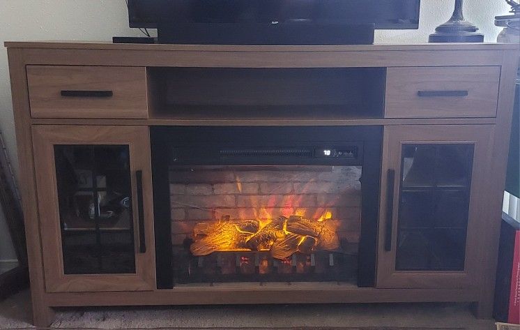 TV Stand w/ Fireplace & Storage