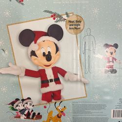 New Santa Mickey With Christmas Greetings And Motion Sensor
