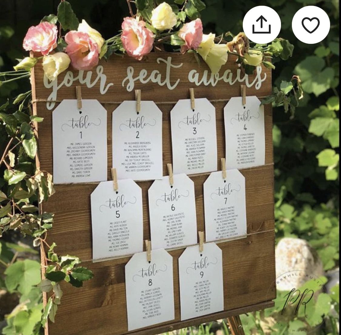 Hand Crafted Wooden Wedding Sign, Seating Chart, 16x18 “Your Seat Awaits”