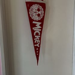 Oxford Pennant x Disney Mickey Mouse Pennant Flag in Red & White, Asking $25