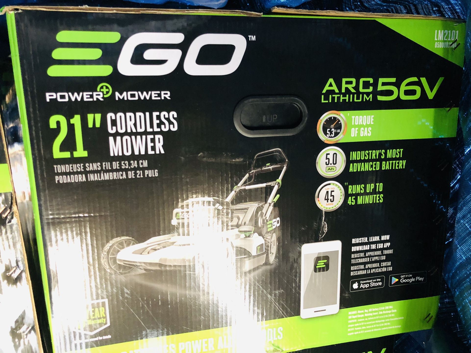 EGO Power+ LM2101 21 in. 56 volt Battery Lawn Mower Kit (Battery & Charger Included). New/Still Sealed in the Box!