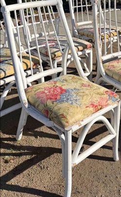 Wicker rattan chair $20 each good for inside or out perfect for a project 6 available