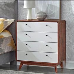 Mid Century Modern Style 4 Drawer Chest (New In A Box )