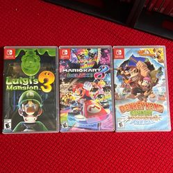 Nintendo Switch Games. Mario Kart 8, Luigi’s Mansion 3, Donkey Kong Country 