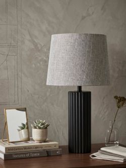 Modern fluted and geometric Table lamps with Linen shades