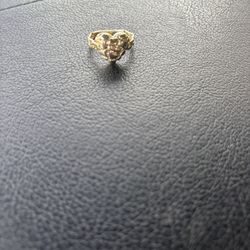 10k gold heart link ring